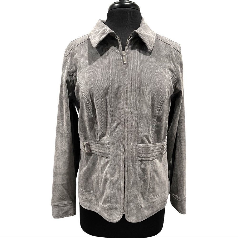 CHRISTOPHER & banks gray corduroy jean jacket style jacket sz M